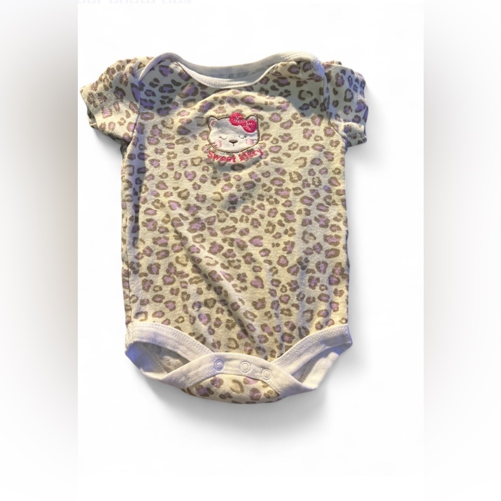 Magic Years  Adorable Kitty Leopard Bodysuit - Cream and Purple